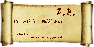 Privári Médea névjegykártya